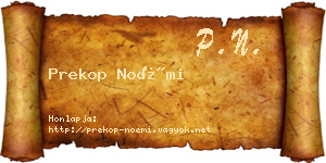 Prekop Noémi névjegykártya